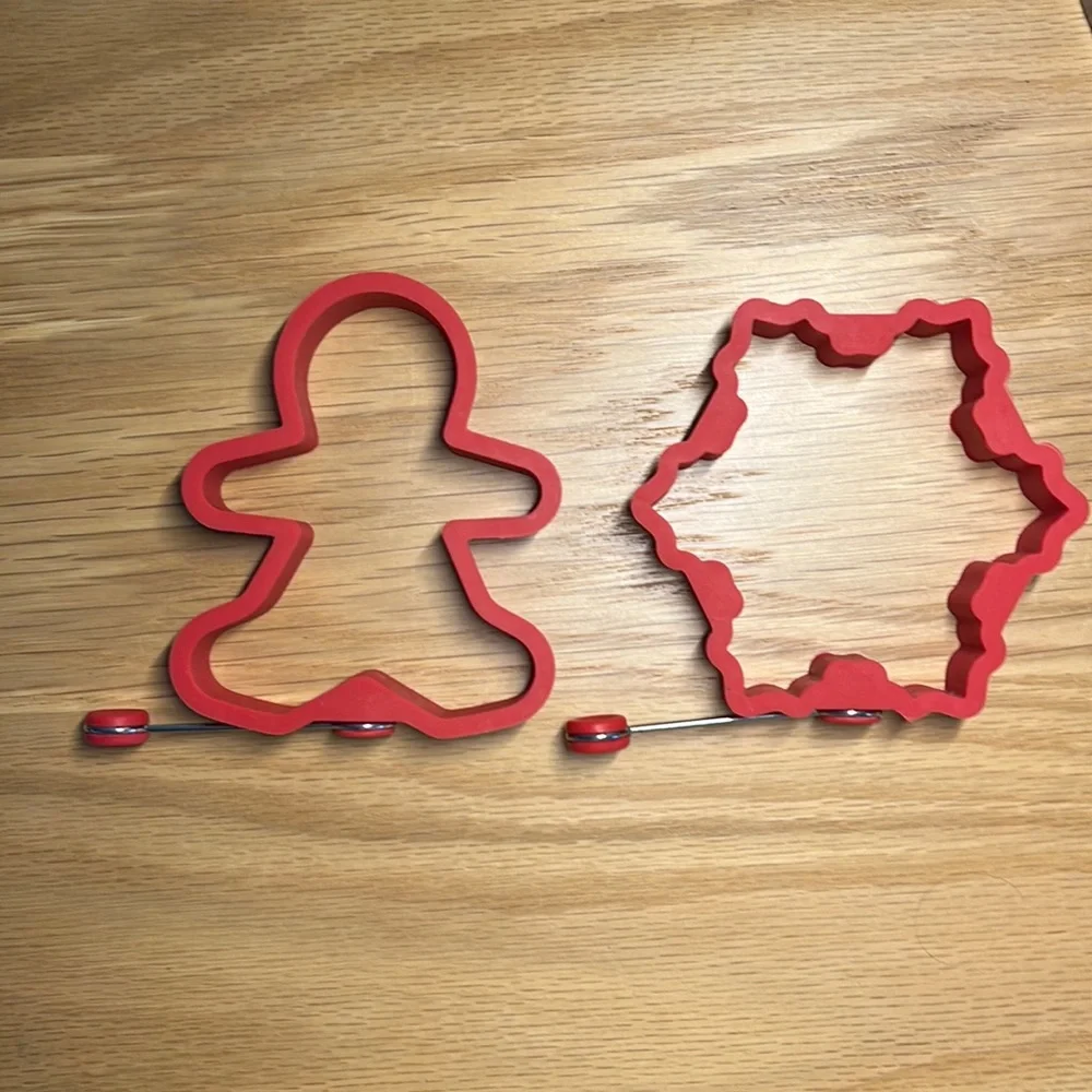 Snowflake and Gingerbread Man Silicon Pancake Mold - Holiday Christmas